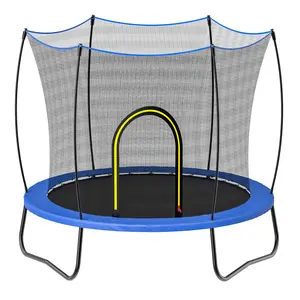 [Fahuac] 55in Trampoline with Safety Enclosure - No Gap Design, Galvanized Frame with Powder Coating, 3 U-Legs, UV Resistant Net, Indoor Outdoor for Kids.