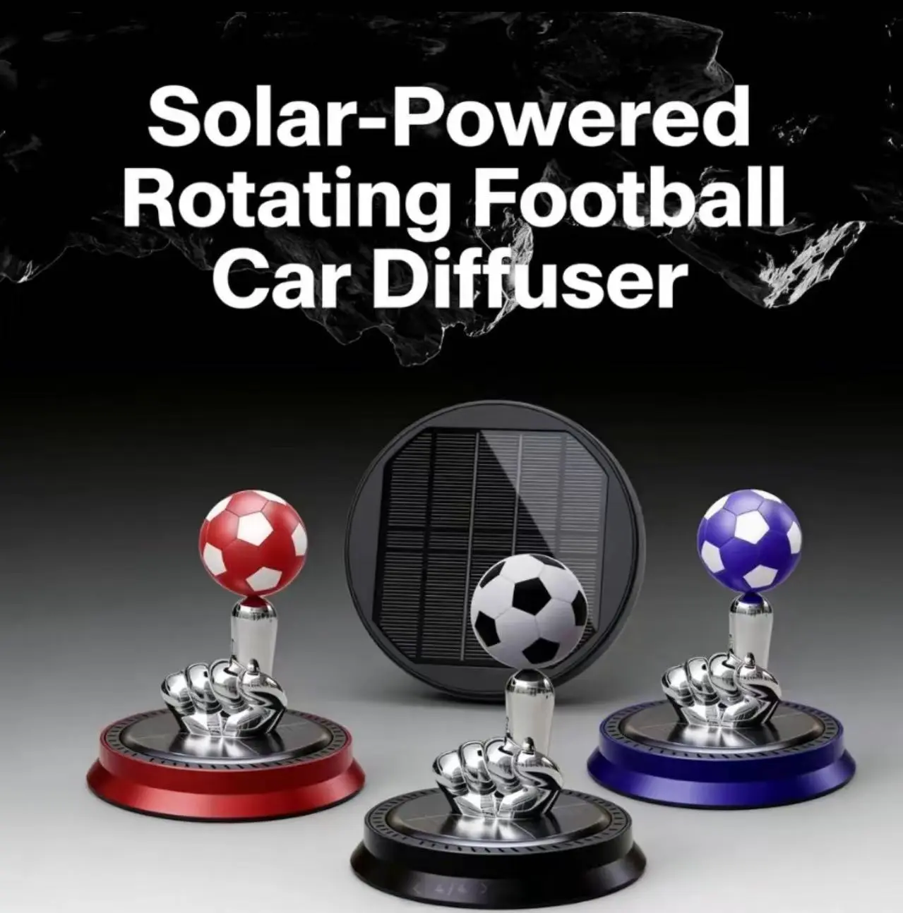 Fathersday gift Solar-Powered Football-Shaped FragranceDiffuser I Car Ornament & Air Freshener IStylish Car Interior Accessory I Dual-Use Car &Home Air Purifier I Dashboard FootballCommemorative Gift