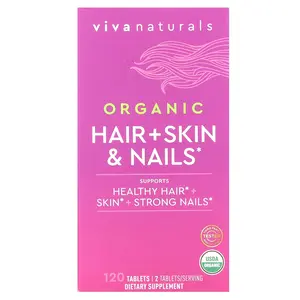 Viva Naturals Organic Hair + Skin & Nails, 120 Tablets