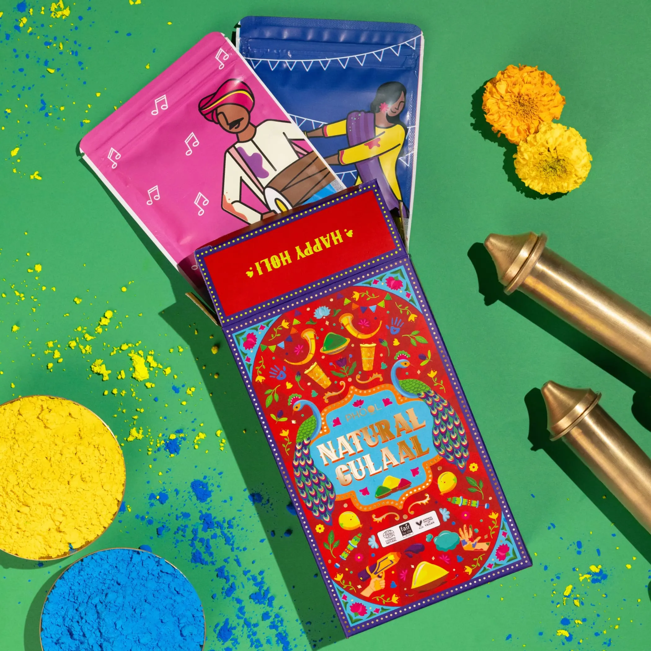 Elegant Holi Gift Hamper | Premium Handmade Essentials for Joyful Celebrations | Traditional Gulal, Pichkari & Festive Touch | Perfect Holi Gift
