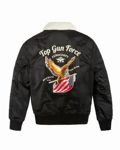 TOP GUN® FORCE CW45 JACKET - Original CWU-45 Flight Jacket with Removable Faux Fur Collar & Large Cargo Pockets