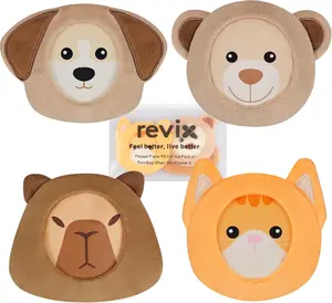 REVIX Kids Ice Packs for Boo Boos, Babies Small Gel Ice Pack Reusable for Toddlers with Soft Cloth Covers and Cute Animals Designs, 4 Hot and Cold Packs for Everyday Comfort, Soothing and Relaxation