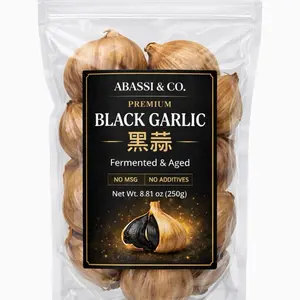 Ajo Negro Black Garlic 8.82 Oz (250g.), Whole Black Garlic Fermented for 90 Days, Super Foods, Non-GMOs, Non-Additives, High in Antioxidants, Ready to Eat for Snack Healthy, Healthy Recipes