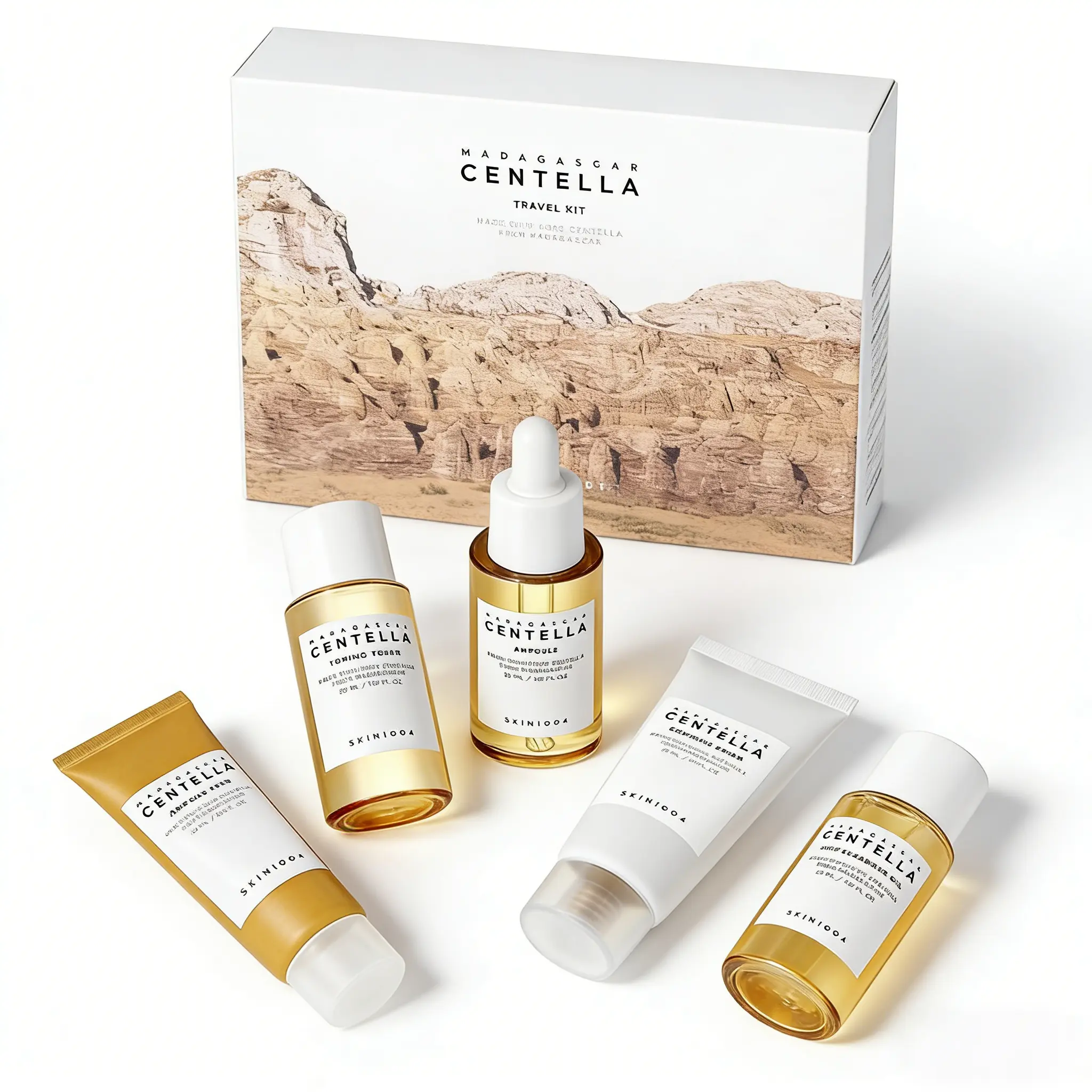 SKIN1004 Madagascar Centella Travel Kit - Moisturizing Gentle Skincare Kit for Deep Cleansing, Foam, Soothing Cream