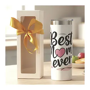 DASHING NOVA Mom Gifts Mug Best Mom Ever 20oz Skinny Tumbler with Gift Box Double Wall Vacuum Insulated Stainless Steel Water Bottle for Birthday Mother's Day Present - Straw, Coffee, Drinkware