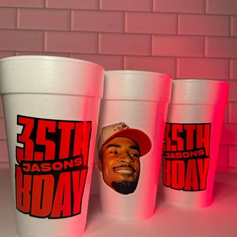 20oz Styrofoam Cup Decals
