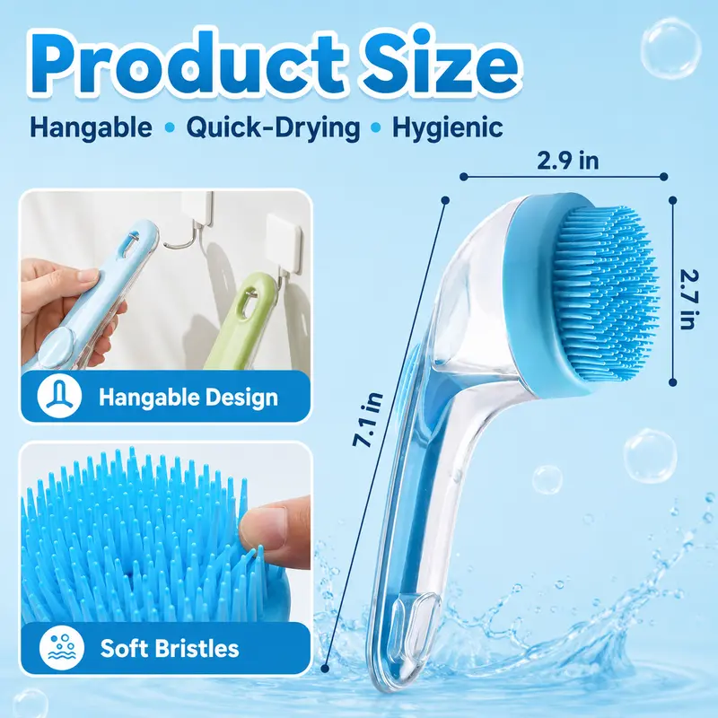 Soft silicone massage bristles