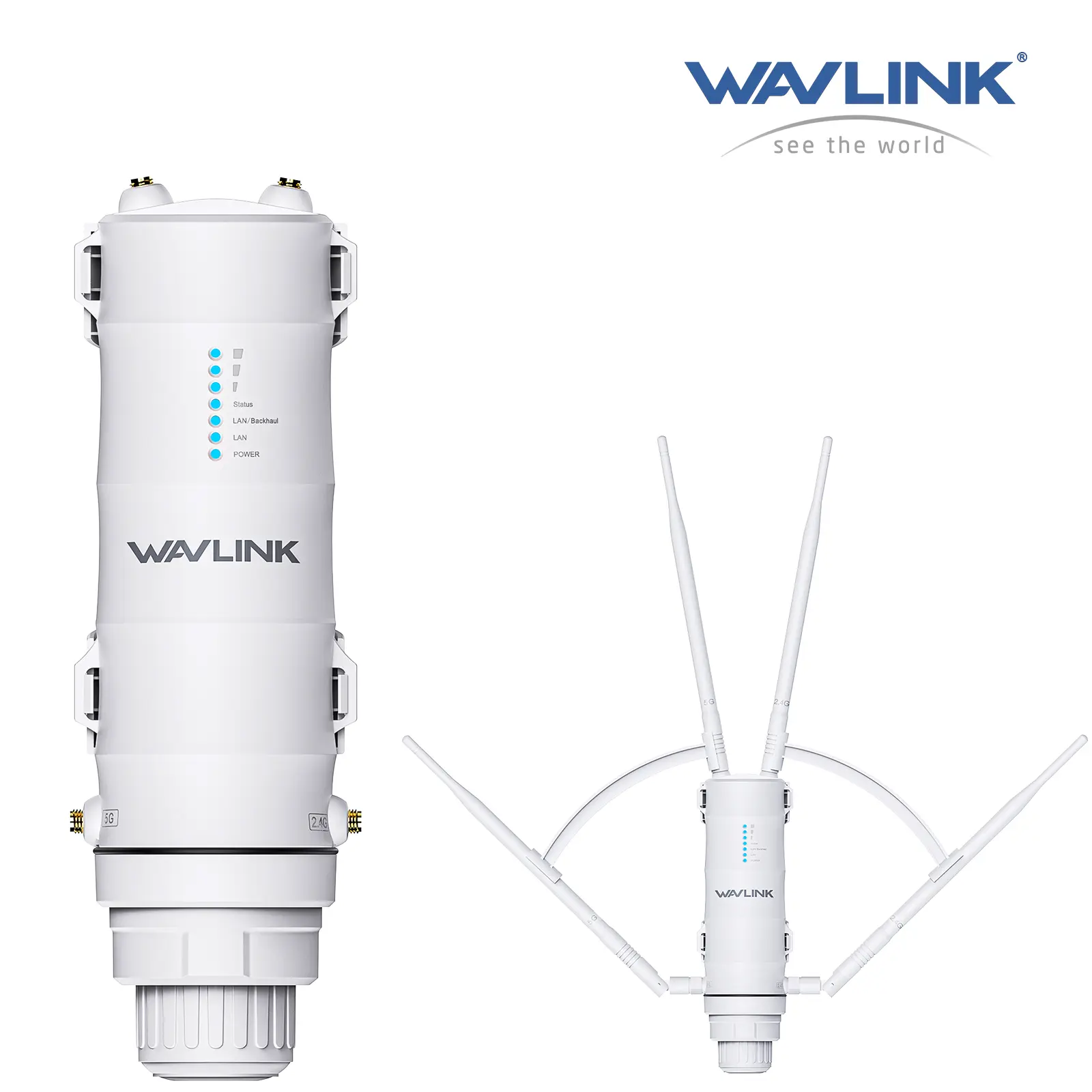 WAVLINK AC1200 Outdoor WiFi Range Extender & Booster - Dual Band 2.4G+5G, IP65 Waterproof, 4x7dBi Antennas, Easy-Setup Wireless Repeater for Starlink Outdoor Kit, Wifi Booster
