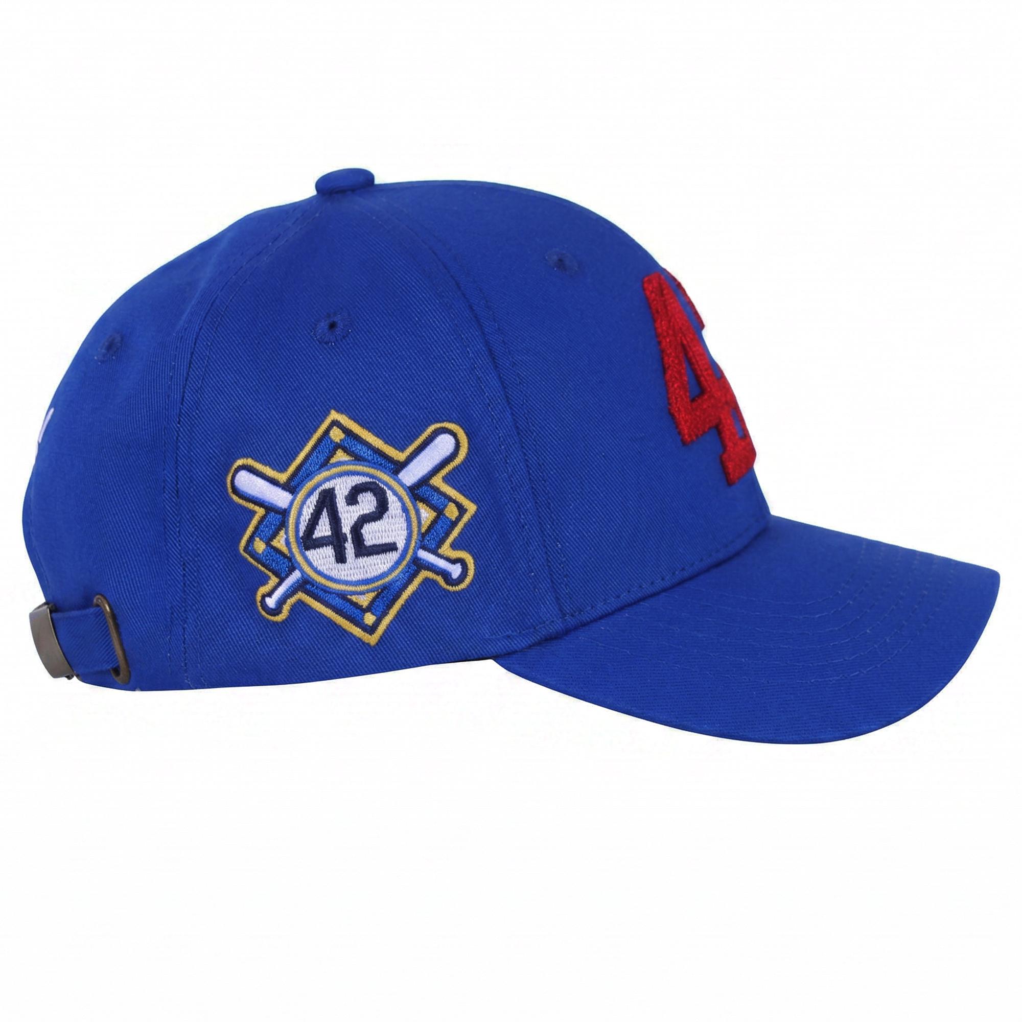 50th Patch #42 Robinson Baseball Day Men's Baseball Cap Blue Black Adjustable Curved Brim Outdoor Sport Hat Dad Cap Snapback Fitted 100% Polyester 3D Embroidery