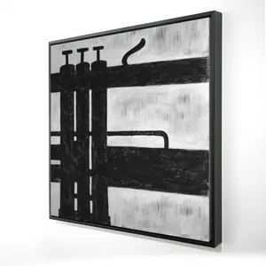 Begin Home Decor 2081-2424-MU23-1 24 x 24 in. Trumpet Pistons Canvas - White Frame Musical Home Decor