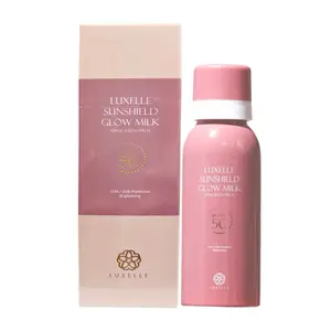 LUXELLE Glow Milk Sunscreen Spray SPF50 PA+++ Hydrating UV Mist 120ml - Lightweight Non-Greasy Centella Asiatica Formula for Daily Dewy Glow