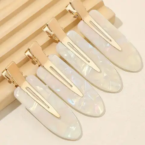 Simple Style Plain Color Acrylic Flat Hair Clips Set, Clip Design, Transparent Clips, V Shaped Clip, Casual Trendy Hair Clips, Fashionable Hair Accessories for Women & Girls