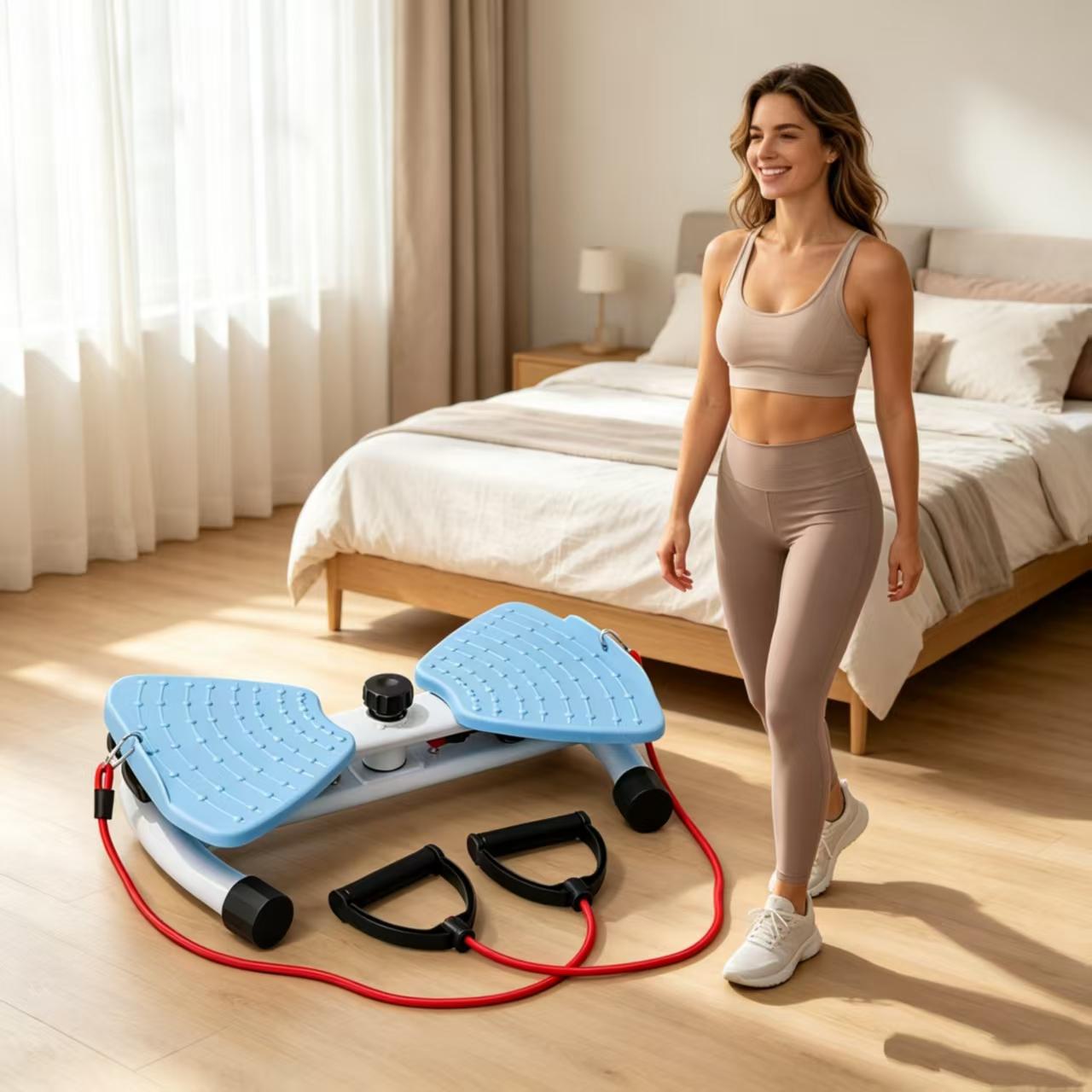 Portable Twist Exercise Trainer with Resistance Bands - At Home Gym Equipment, Compact Indoor Strength Training Gear for Daily Workout
