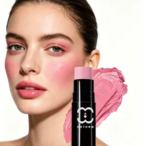 Dual-Ended Highlighter Blush Stick, Matte Single Color Low Saturation Blush, Perfect for Natural Look, Ideal for Daily Use