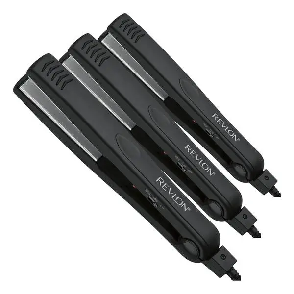 Revlon Smooth and Straight Ceramic Flat Iron | Fast Results, Smooth Styles (1 in) (Pack of 3)