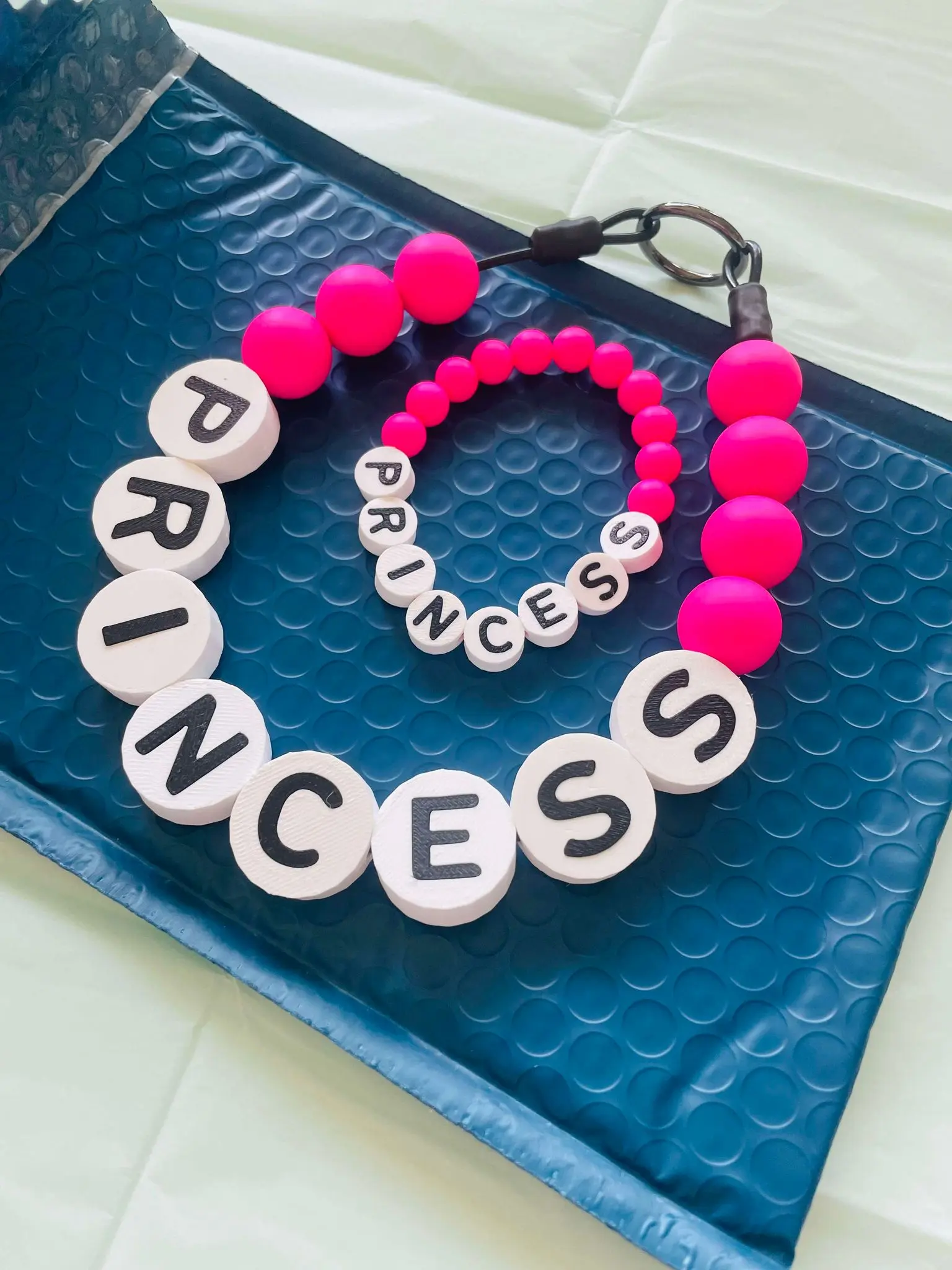 BFF Pet Collar in HOT PINK- Inspired by the popular friendship bracelets. Customize with your pets name. A matching oversized bracelet for you in included.
