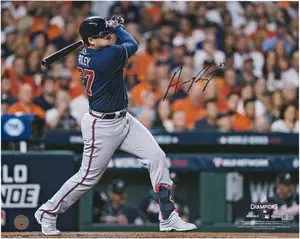 Austin Riley Atlanta Braves Autographed 16" x 20" 2021 World Series Champions Hitting Photograph - Fanatics Authentic Certified