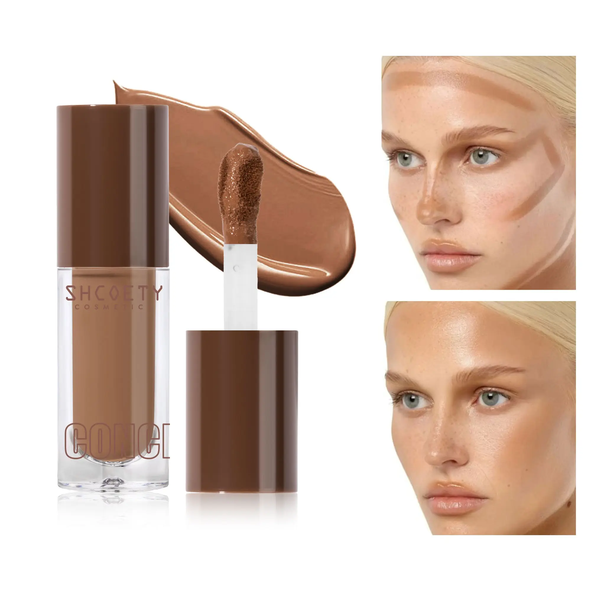 Natural Matte Contouring Liquid, Long-Lasting Slimming Face Contour, Smooth Texture, Easy Application, Even Coverage, Bronzer Makeup, Creamy Contour, Beauty Bronzer, Cosmetics Bronzer, Face Bronzers