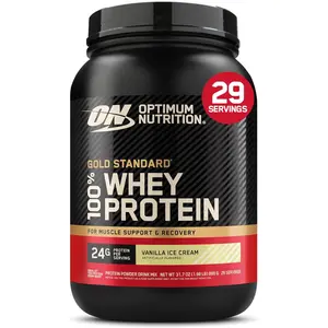 Optimum Nutrition Gold Standard 100% Whey Protein Powder, Vanilla Ice Cream, 2 Pound (Packaging May Vary)