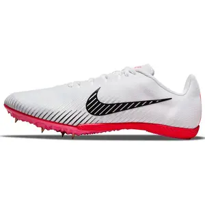 Nike Zoom Rival M 9 Track and Field Shoes with Fabric Cushioning, Anti-Slip, and Wrap Fit for Sprinting, Unisex, White and Black