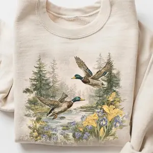 90s Duck Wildflower Sweater Shirt