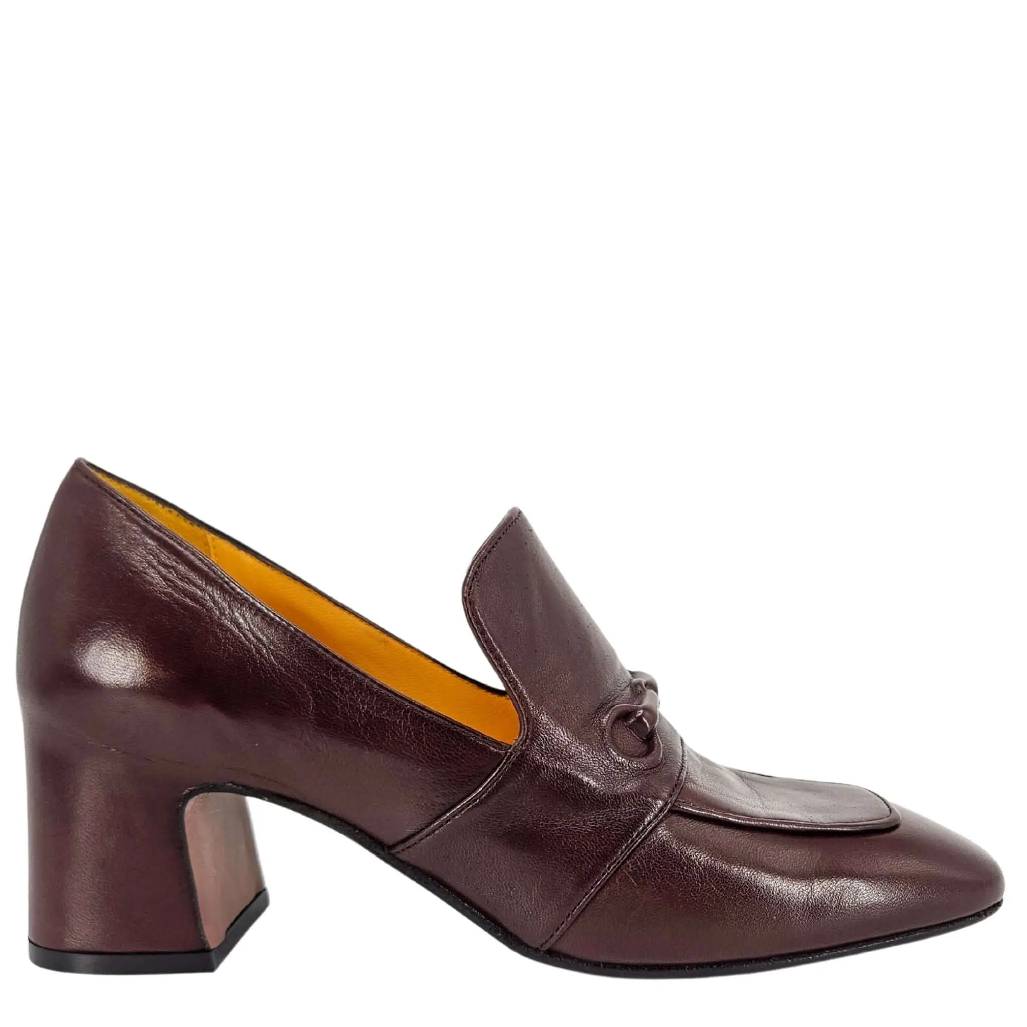 Chocolate Leather Hidden Bit Heel Loafer