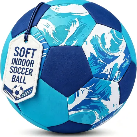 CHAMPHOX Unisex Size 4 Indoor Soccer Ball - Soft, Safe, Silent Nylon Fabric Soccer Gear with Cushioned Panels, High-Quality Stitching, Colorful Classic Design for 8-12 Year Olds, Ideal Gift (Birthday/Easter) Football Equipment for Indoor Use