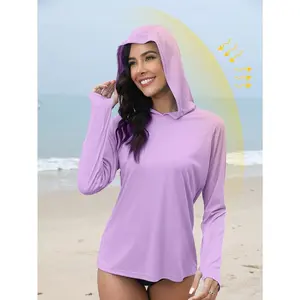 Women's UPF 50+ Sun Protection Hooded Shirt SPF Shirt Long Sleeve T-shirt For Hiking, Fishing, Outdoor Fitness, Running, Lightweight Hooded Shirt(Sheets)