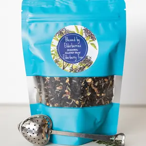 Blessed by Elderberries Seasonal Allergy Blend Elderberry Tea Beverage Natural Sugar-Free 4oz Herbal Tea