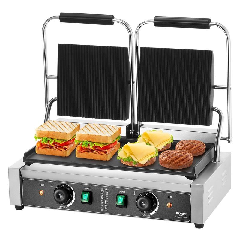 Spring new arrivals Commercial Panini Press Grill Electric Sandwich Maker Griddle Plate 19"x9"