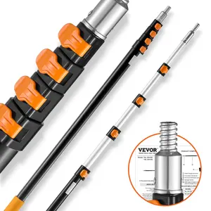 fathersdaygift VEVOR Telescoping Pole, 6 to 24 FT Pole, Extension Multi-Purpose Pole, Sturdy Aluminum Alloy Paint Extendable Pole with Flip-Lock Design, Telescopic Pole for Painting, Dusting and Cleaning