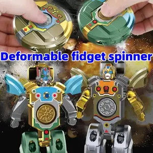 1 Pcs Creative 360° Rotating Deformation Robot Fidget Spinner Stress Relief Toy Mechanical Design Educational Toy For Kids Adult Relaxation Student Break Accessory Party Interactive Toy Birthday Gift Desk Decor