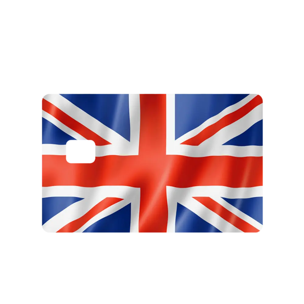 Custom Adhesive UK Flag Credit Card Stickers - High-Quality, Waterproof, Stain-Resistant Decorative Home Decor Stickers