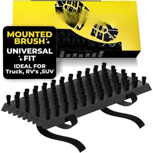 Universal Fit Truck Step Mounted Brush - Heavy Duty Boot Brush for Trucks, RVs, SUVs, and Semis - Easy Velcro Mounting - Perfect for Camping, Jobsite, and Home - Durable and Reliable