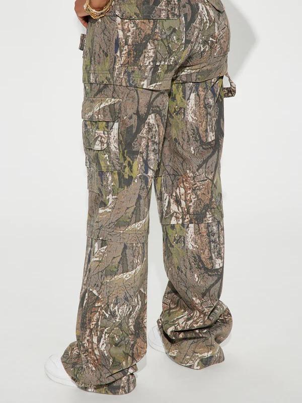 Tall Bree Camo Stretch Cargo Jean - Olive/combo