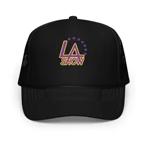 LA Show Foam Trucker Hat - High-Quality Polyester & Foam, Adjustable Snap, Breathable Mesh Back, Structured 5-Panel Cap, One Size Fits Most