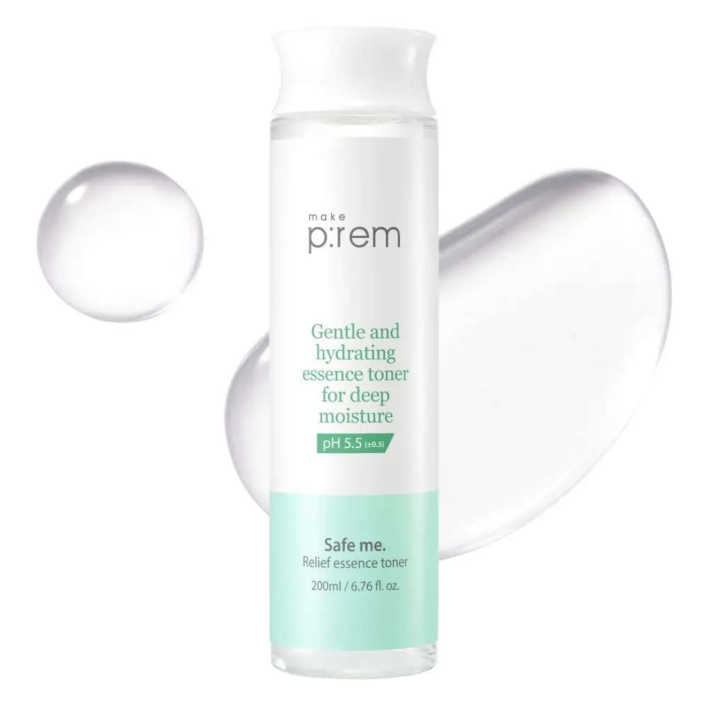 Make P:REM Safe Me. Relief Essence Toner, Quick and Deep Hydrating Face Toner, All Skin Types, 24-Hour Moisturizing, EVE Vegan, Korean Skin Care