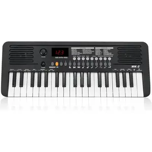MK-2 37 Mini  Keyboard Piano, Portable Small Keyboard with 40 Songs, 200 Sounds, with MIDI Function, LED Display & Dual Speakers, Compact Music Electric Piano for /Beginners (Black)