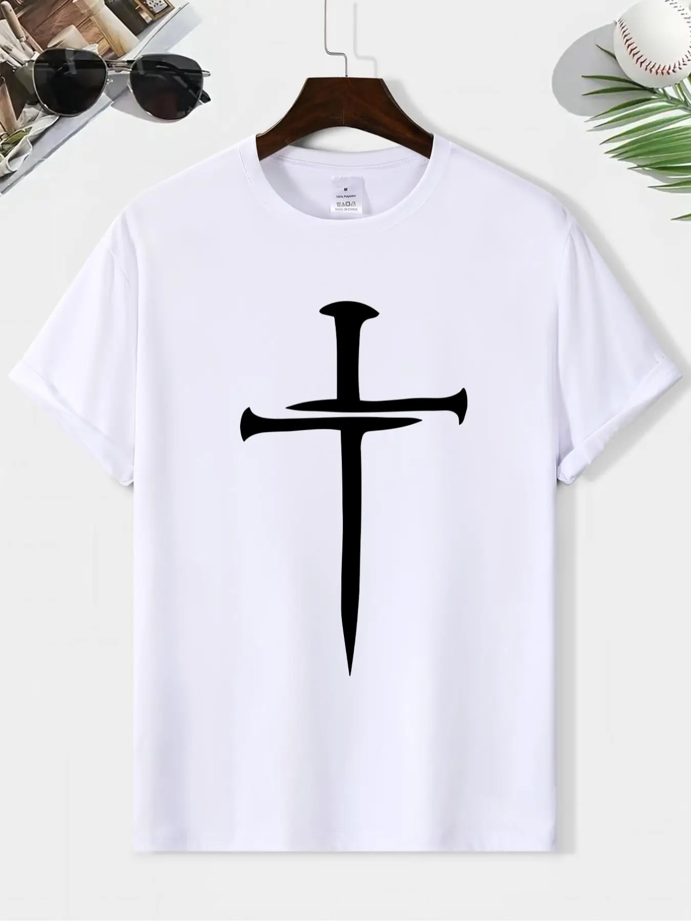 Men's Graphic Short Sleeve Tee, Summer Clothes Streetwear Crew Neck T-shirt for Daily Outdoor Wear, Casual Comfy Top for Summer