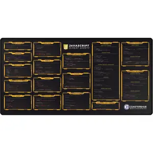 JavaScript Cheat Sheet Desk Pad for Web Developers - Large Coding Mat