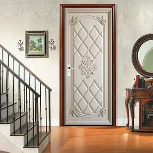 Elegant Floral Peel and Stick Door Decal, Tufted Classical Design, Self-Adhesive Wall Sticker for Bedroom and Living Room Decor, Decoration Sticker, Decorative Decal