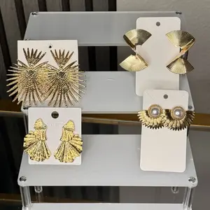 4 Pairs Fashion Stainless Earrings - Gold Color, Unique Designs, Perfect for Any Occasion, High-Quality Material, Durable and Stylish