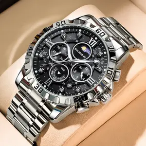 Automatic Non-mechanical Watch Steel Belt Waterproof Quartz Watch Men's Watch