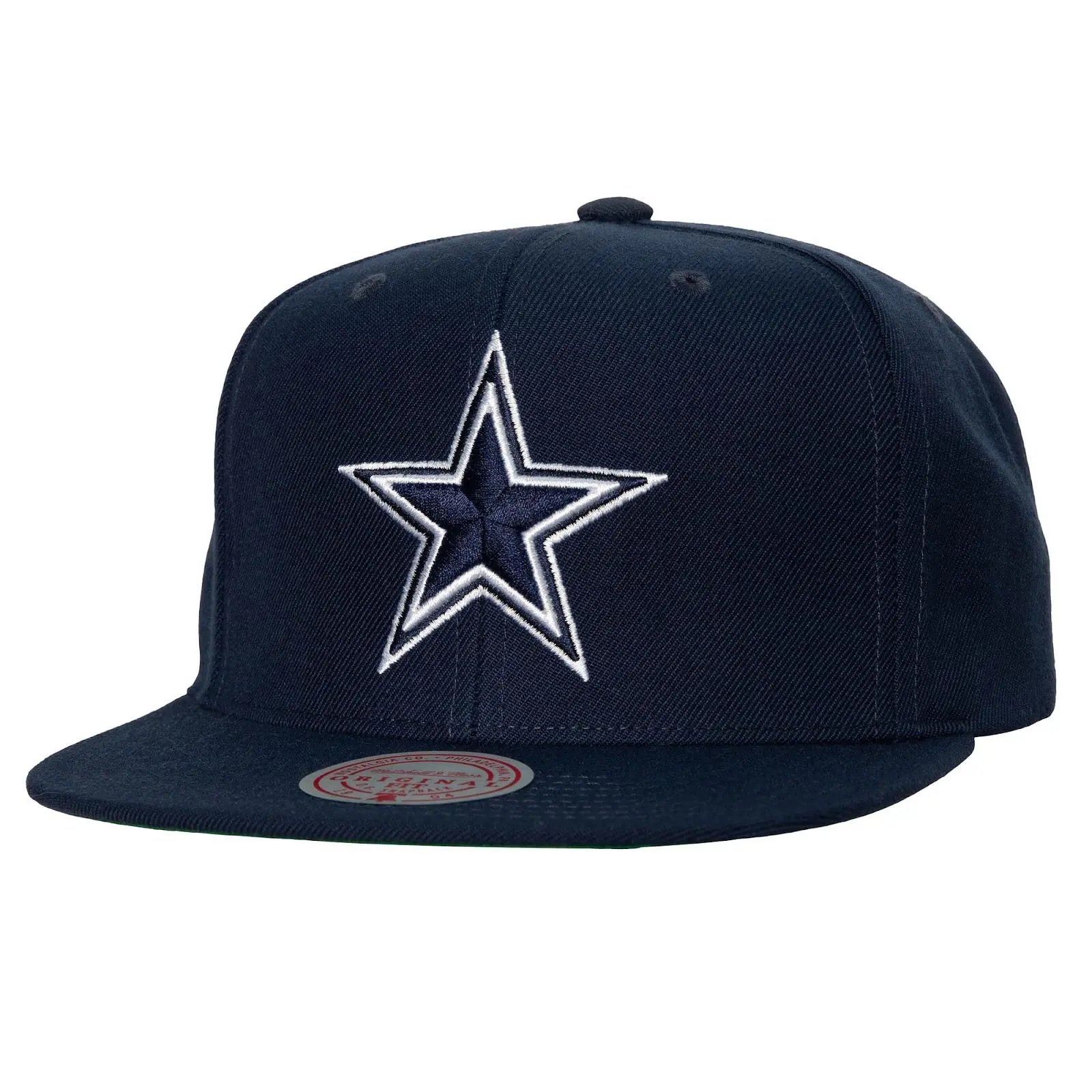 Dallas Cowboys Navy Team Ground 2.0 Snapback Hat NFL Throwback Cap Adjustable Fan Gear Mitchell & Ness
