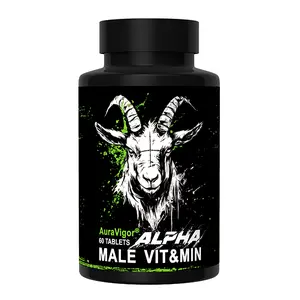 Auravigor Men’s Multivitamin – 23-in-1 Advanced Formula With Lycopene & Tongkat Ali & 14 Essential Nutrients & 7 Chelated Minerals –  Bioavailable Nutrients Energy Support –  | 60 Vegetarian Caplets