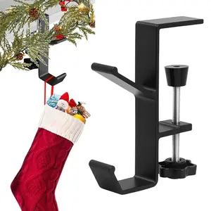 Christmas Stocking Fireplace Hook, Desk Bag Holder, Desktop Backpack Hanger, Student Desk Side Hanging Rack, Fixed Dual Hooks