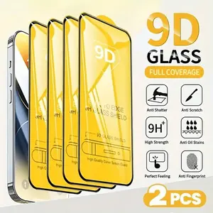 2pack 9D Ultra HD Screen Protector, Compatible with iPhone17/16/15/14/13/12/11 pro/pro max/plus/17 Air/16e/mini/XR/XS MAX/XS/SE, Full Coverage, Dust-resistant, Scratch-resistant, Easy to Install