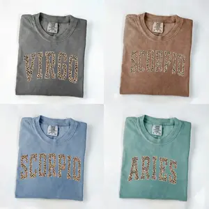 Comfort Colors All 12 Minimalist Zodiac t-shirt – Astrology Sign “EST.” Year t-shirt for Men and Women, Minimalist Unisex Pullover, Perfect Horoscope Gift for Zodiac Lovers