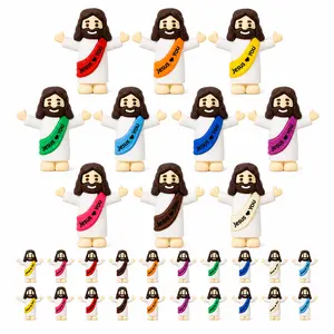 Mini Jesus Figurines Bulk (10-50Pcs) - 1.4" Little Jesus Toys, Hide and Seek Game, Easter Egg Fillers, Sunday School Religious Gifts for Kids & Adults