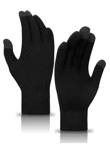 Men Women‘s Winter Warm Knit Gloves, Fitted Outdoor Windproof Cold-Resistant, Universal Design for Fall & Winter, Casual Style